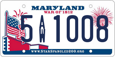MD license plate 5AW1008