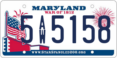 MD license plate 5AW5158