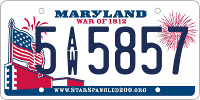 MD license plate 5AW5857