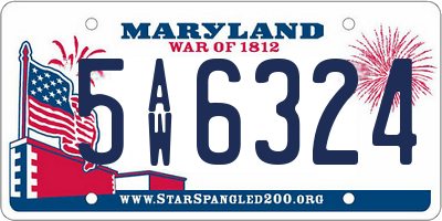 MD license plate 5AW6324