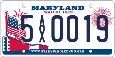 MD license plate 5AX0019
