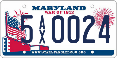 MD license plate 5AX0024