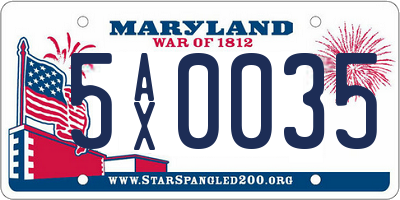 MD license plate 5AX0035
