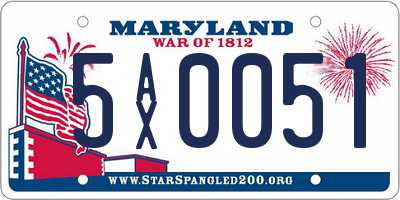 MD license plate 5AX0051