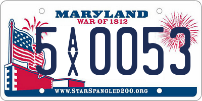 MD license plate 5AX0053