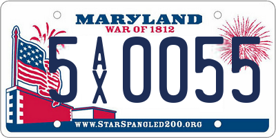 MD license plate 5AX0055