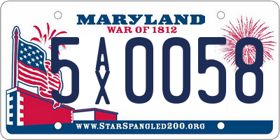 MD license plate 5AX0058