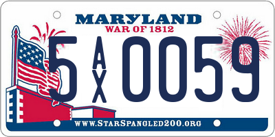 MD license plate 5AX0059