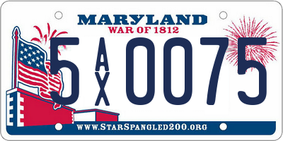 MD license plate 5AX0075