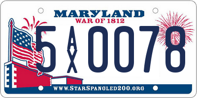 MD license plate 5AX0078