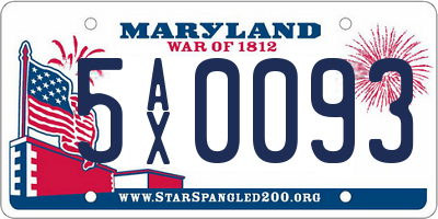 MD license plate 5AX0093