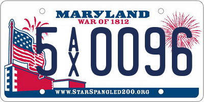 MD license plate 5AX0096