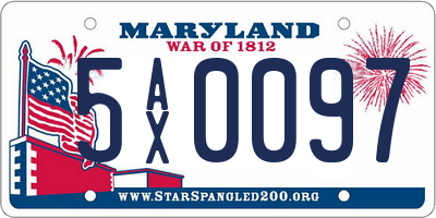 MD license plate 5AX0097