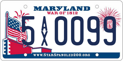 MD license plate 5AX0099