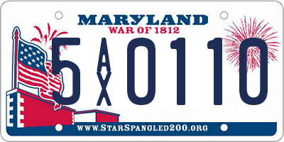 MD license plate 5AX0110