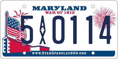 MD license plate 5AX0114
