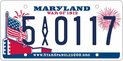 MD license plate 5AX0117