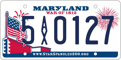 MD license plate 5AX0127