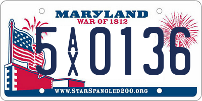 MD license plate 5AX0136
