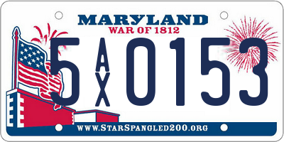 MD license plate 5AX0153