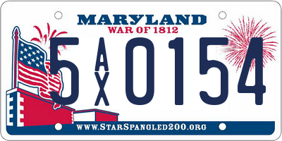 MD license plate 5AX0154