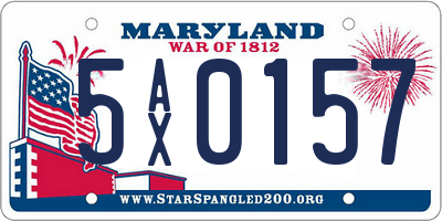 MD license plate 5AX0157