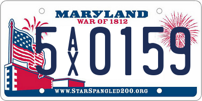 MD license plate 5AX0159