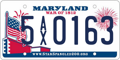 MD license plate 5AX0163