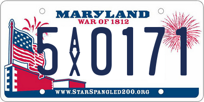 MD license plate 5AX0171