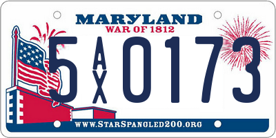 MD license plate 5AX0173
