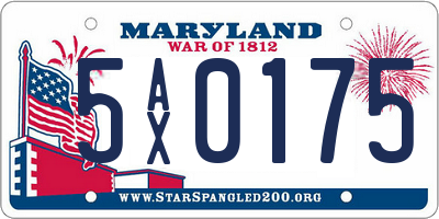 MD license plate 5AX0175