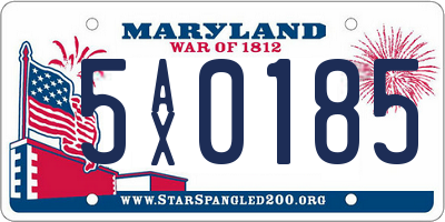 MD license plate 5AX0185