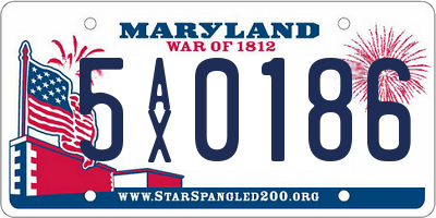 MD license plate 5AX0186
