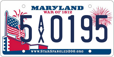 MD license plate 5AX0195