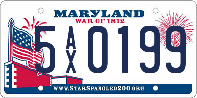 MD license plate 5AX0199