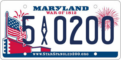 MD license plate 5AX0200