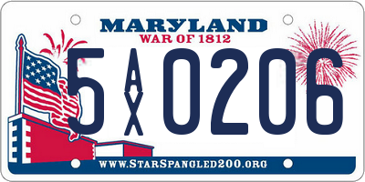MD license plate 5AX0206