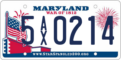 MD license plate 5AX0214