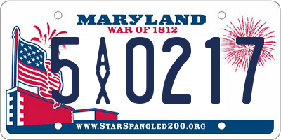 MD license plate 5AX0217