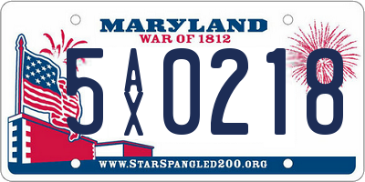 MD license plate 5AX0218