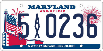 MD license plate 5AX0236