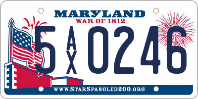 MD license plate 5AX0246