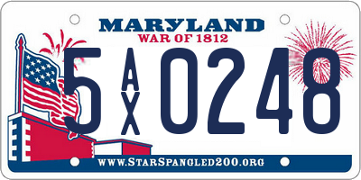 MD license plate 5AX0248