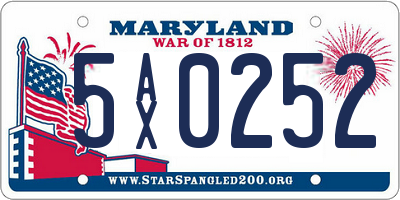 MD license plate 5AX0252