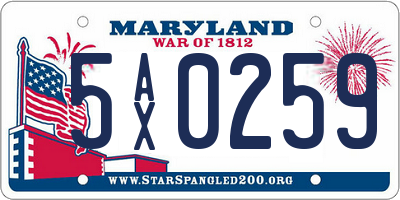 MD license plate 5AX0259