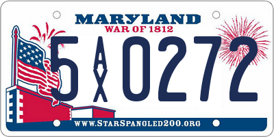 MD license plate 5AX0272