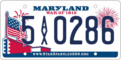 MD license plate 5AX0286