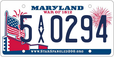 MD license plate 5AX0294