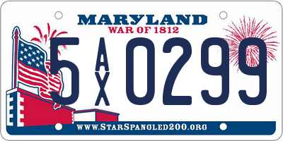 MD license plate 5AX0299