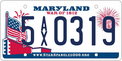 MD license plate 5AX0319